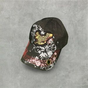 Leader Distressed Onyx black y2k goth adjustable hat